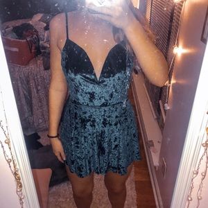 Velvet Teal Romper